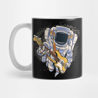 Spaceman in Space among the Stars and Planets with Guitar Mug